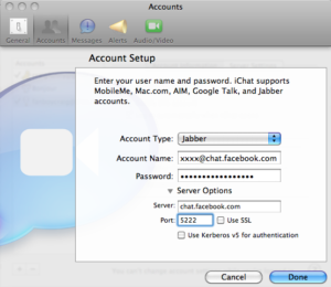 Setting Up Facebook Chat On iChat