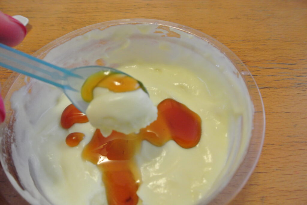 Kracie Popin' Cookin' Finished Pudding On A Spoon