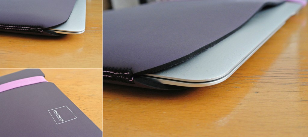 Corner of the Purple Acme Made 13" Skinny Sleeve for MacBook Air