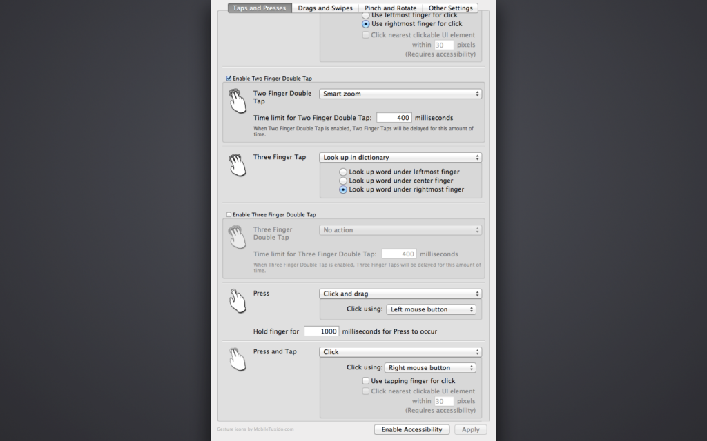 Touch-Base UPDD Confguration Screenshot on Mac OS X