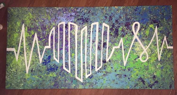 Heart Sinewave Painting by Kimberly Rayleen