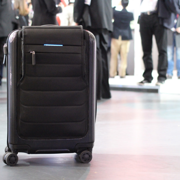 Suitcase with wheels at airport
