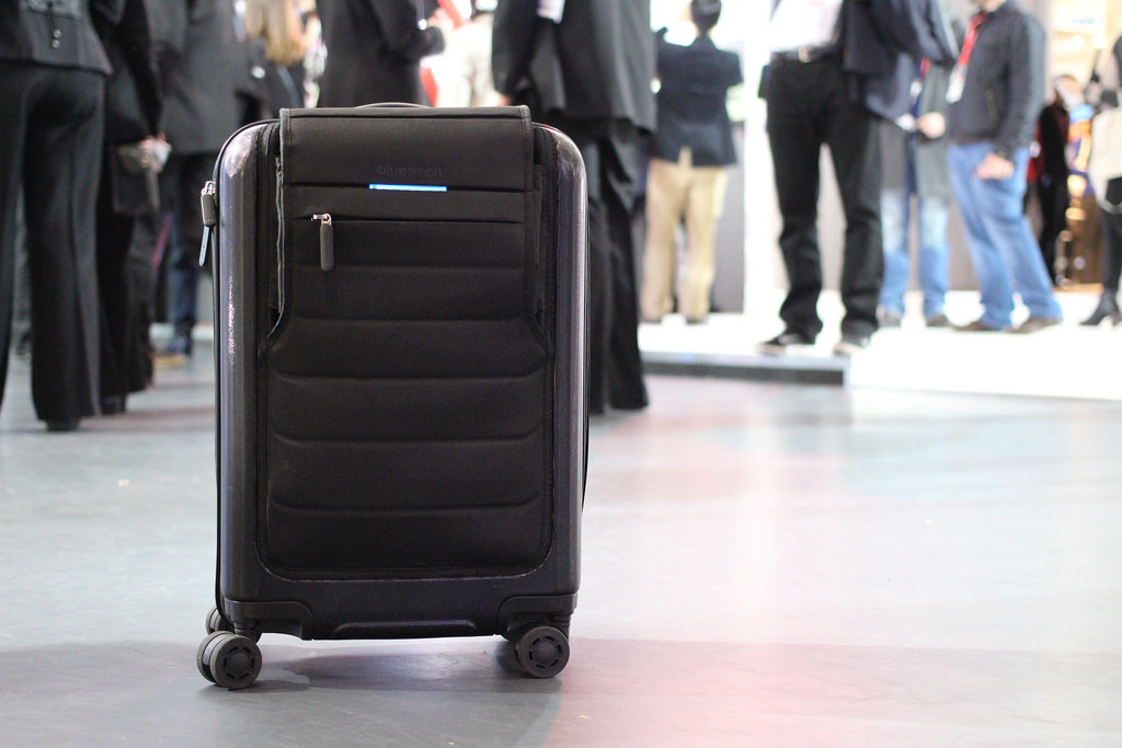 Suitcase with wheels at airport