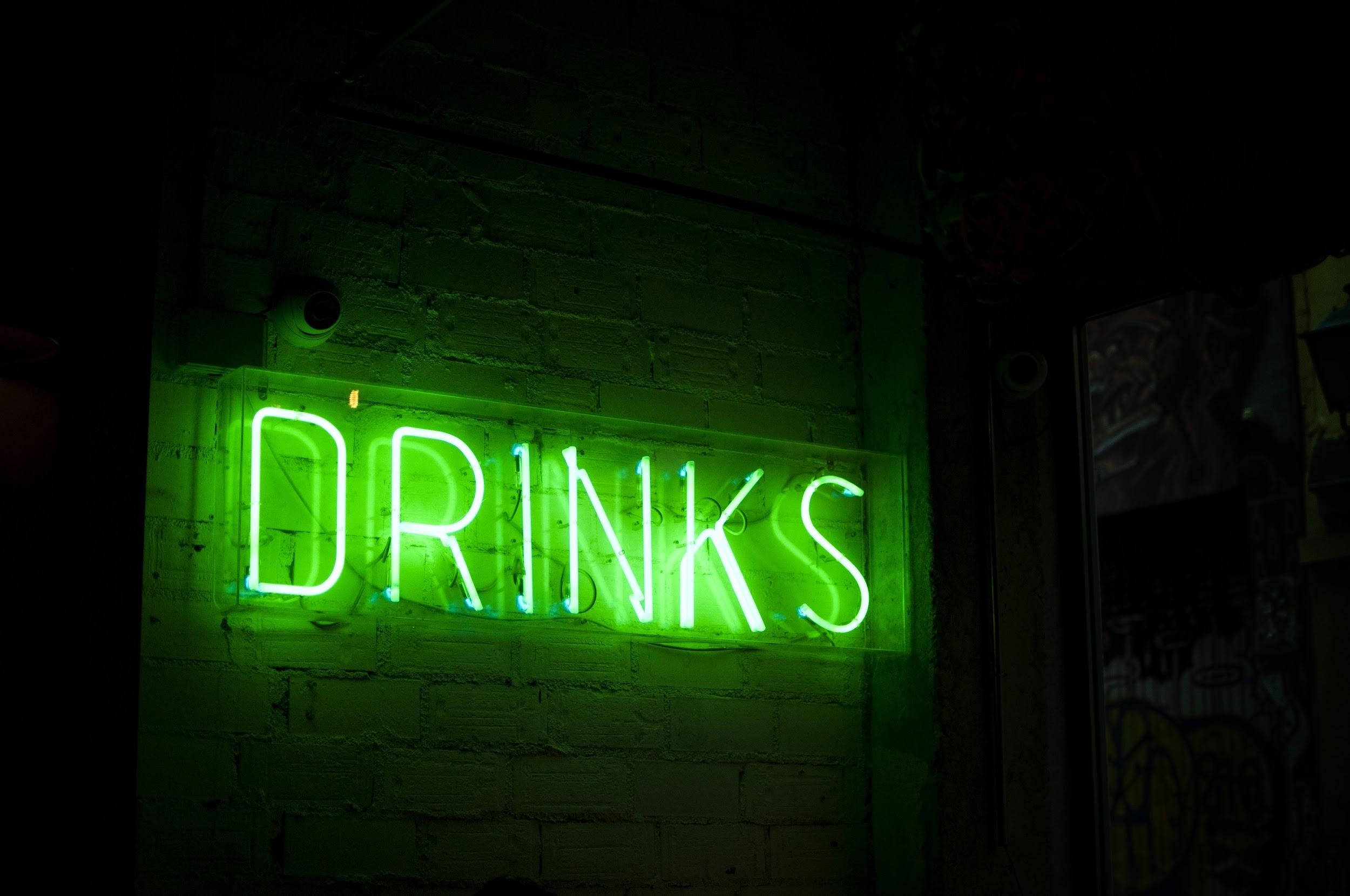 Drinks neon sign