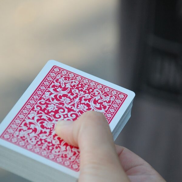 Deck of cards in a hand