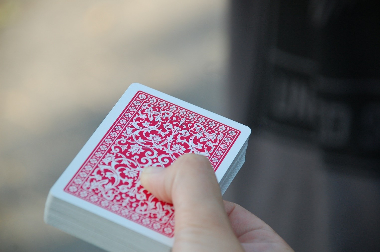 Deck of cards in a hand