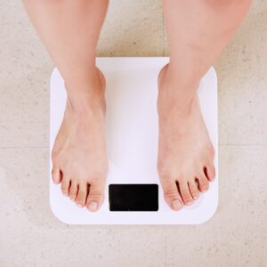 Person standing on digital scales