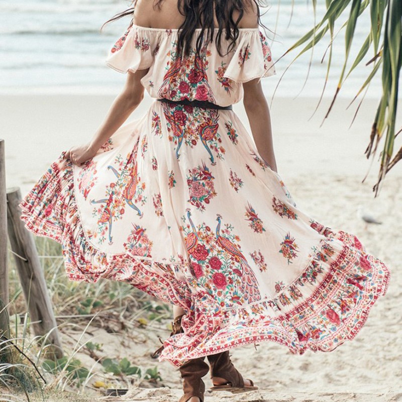 Woman wearing dress on the beach