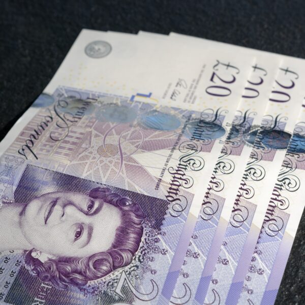 Four £20 banknotes
