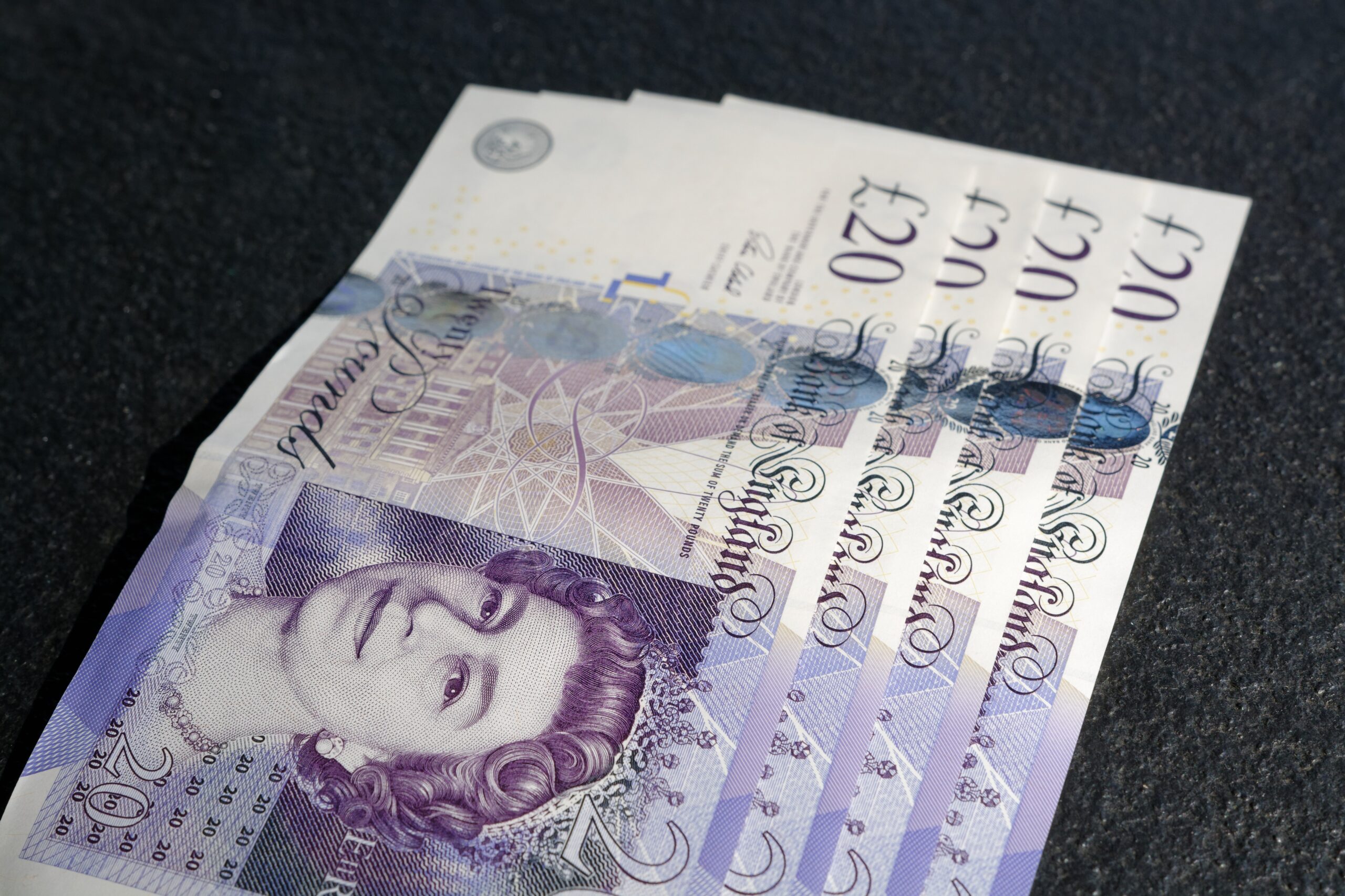 Four £20 banknotes