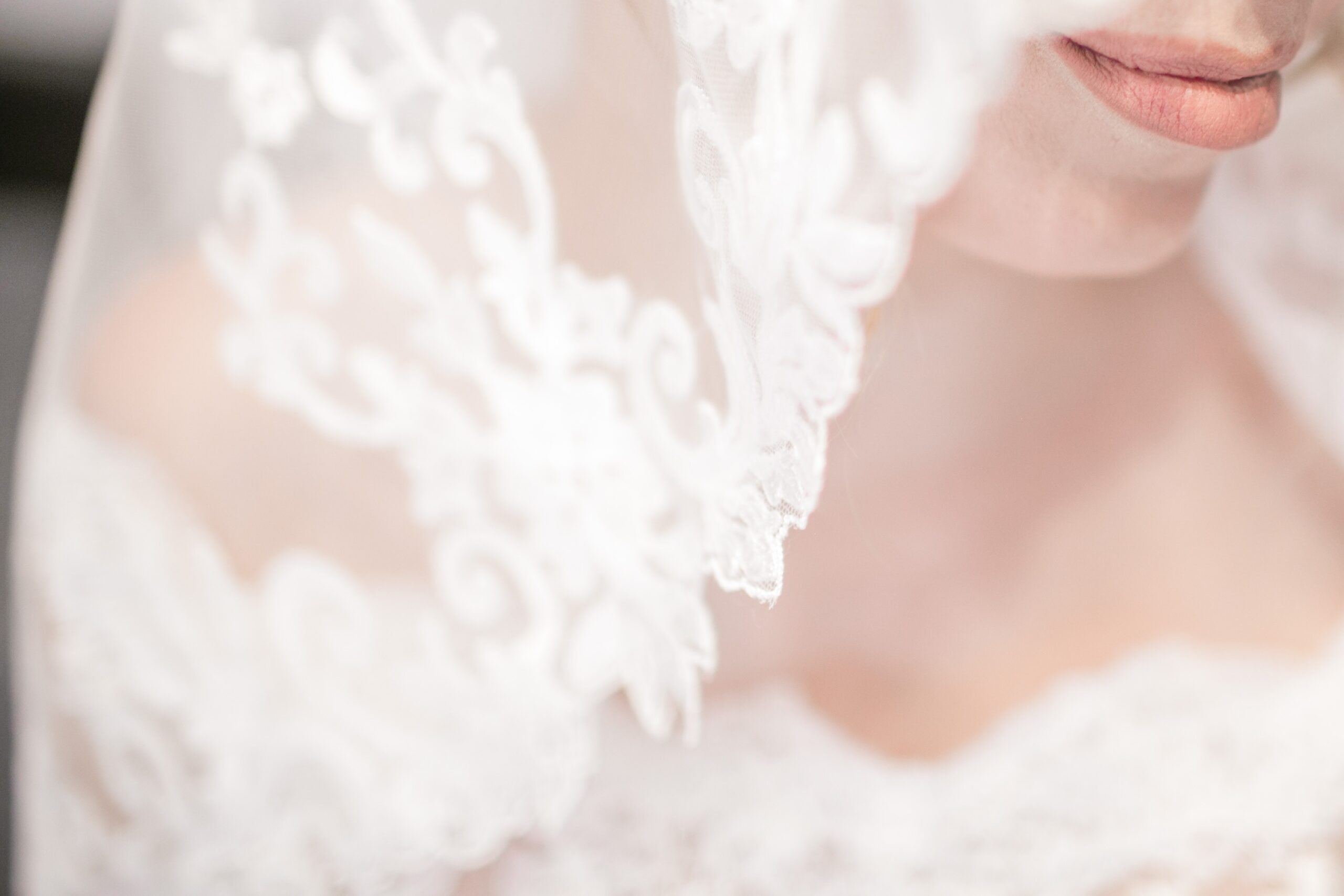 Macro shot of bridal veil