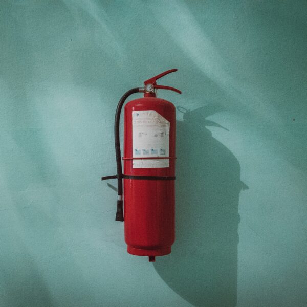 Fire extinguisher on wall