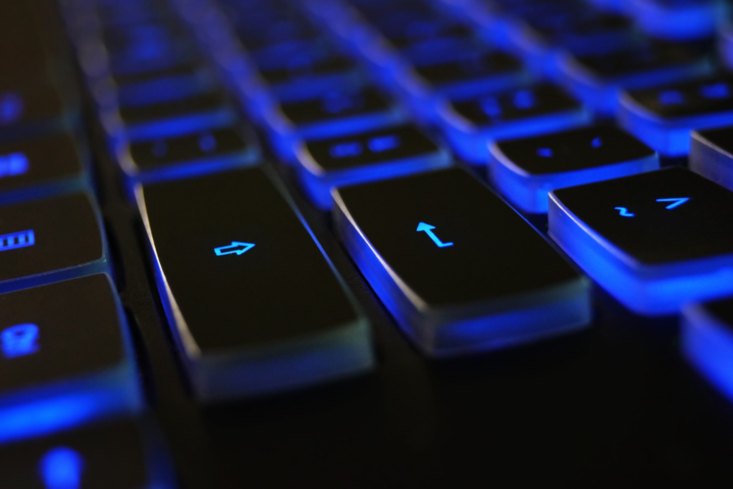 Blue back-lit keyboard
