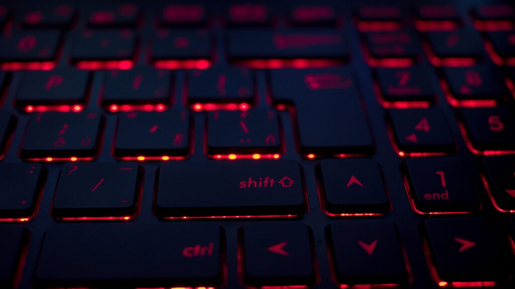 Red backlit black keyboard