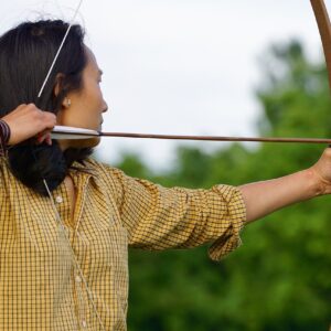 Woman using a bow