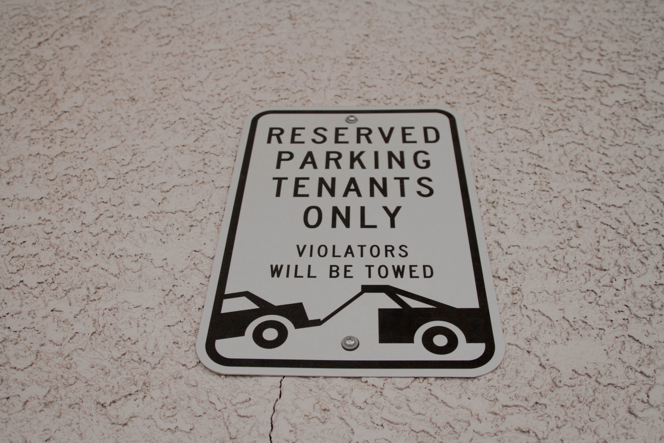 Reserved Parking - Tenants Only sign