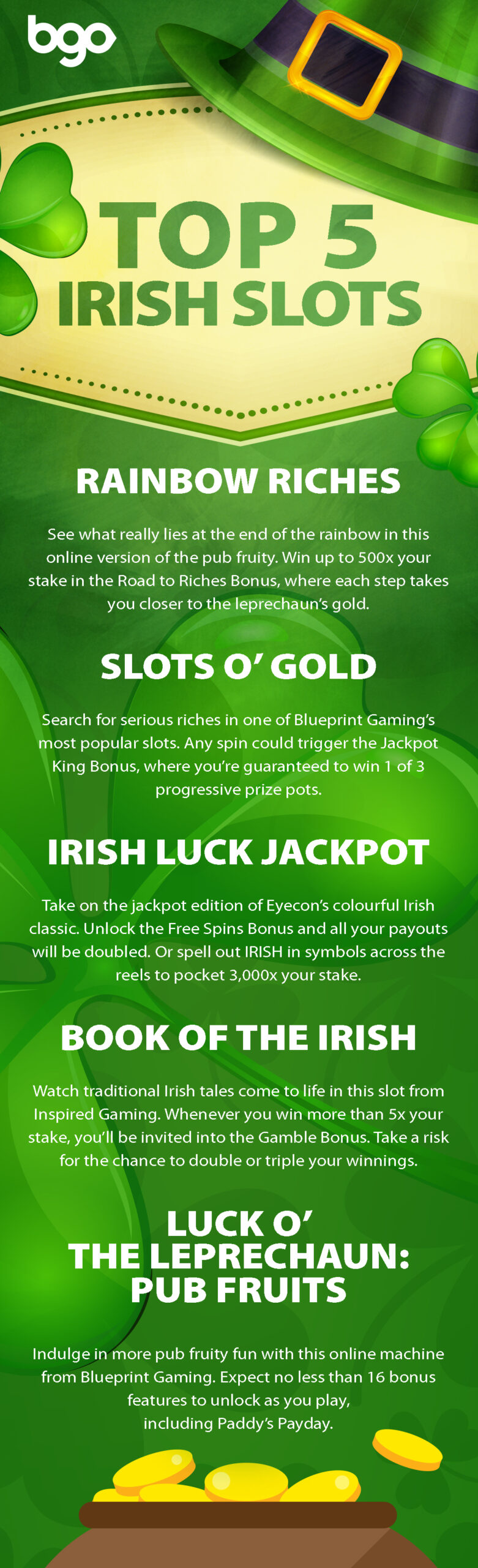 Top 5 Irish Slots Infographic