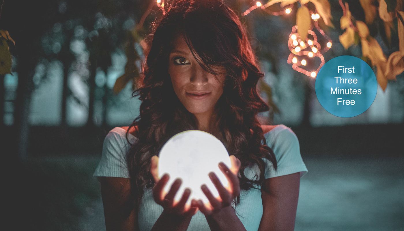 Woman holding a glowing sphere