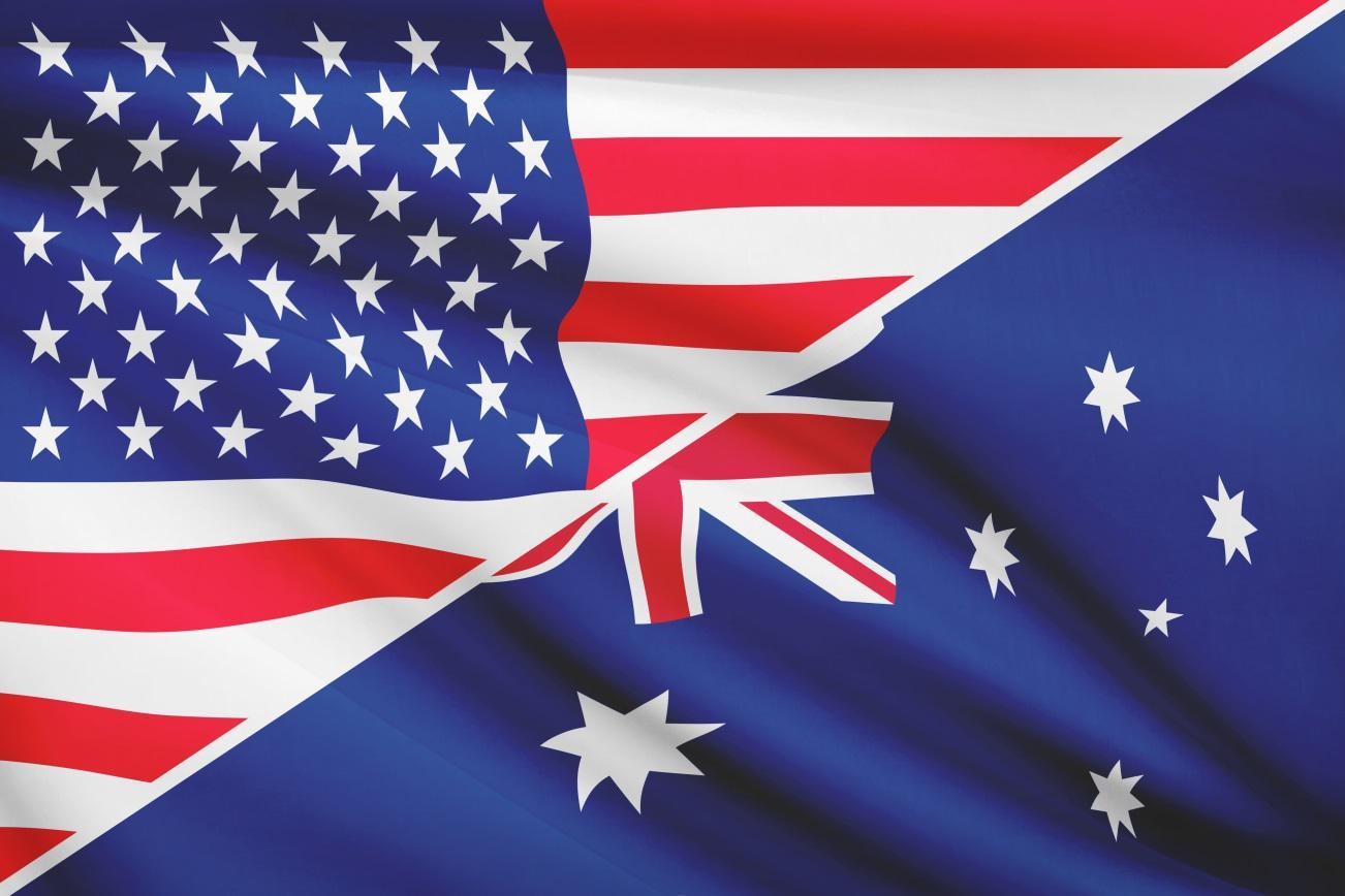 USA and Australian flags
