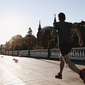 Man running in Moscow