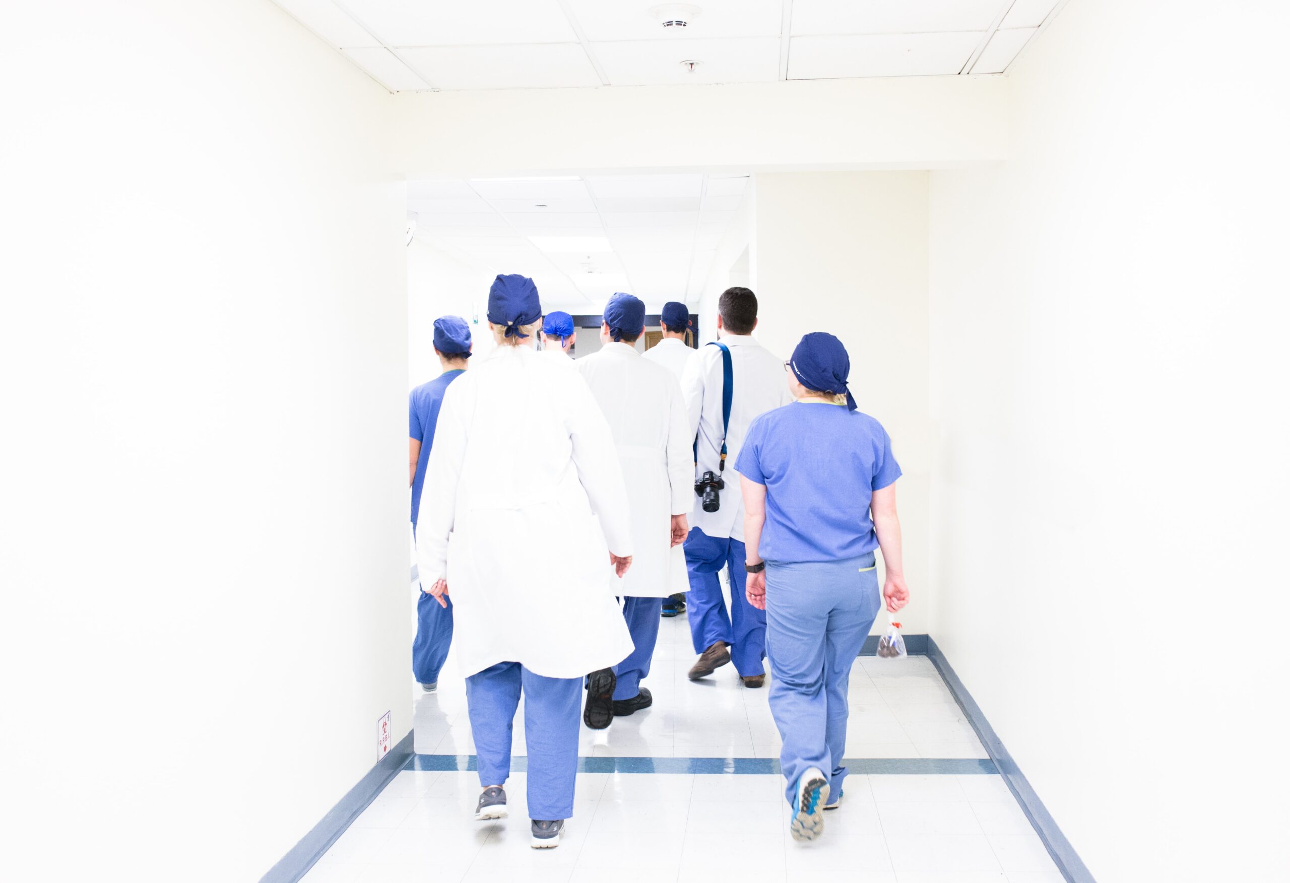 Doctors in corridor at Hospital Muguerza, Monterrey, Mexico