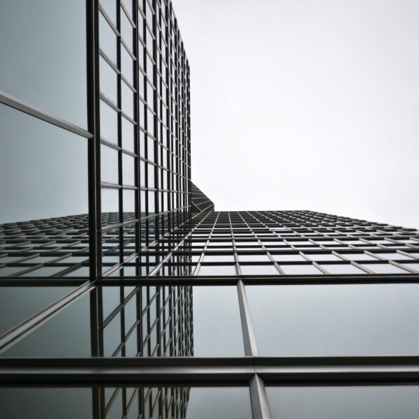 Low angle photo of glass building