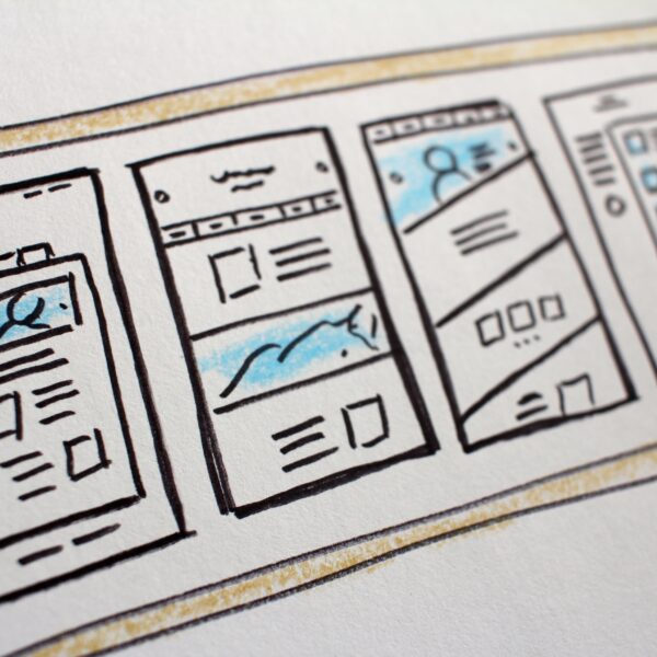 Website page layout sketches