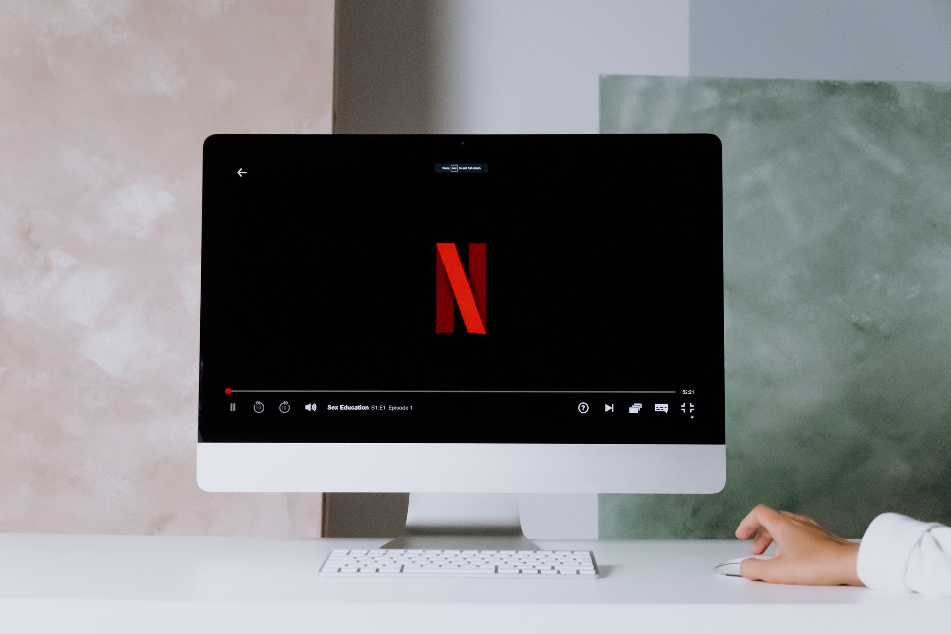 Netflix logo on a Mac screen