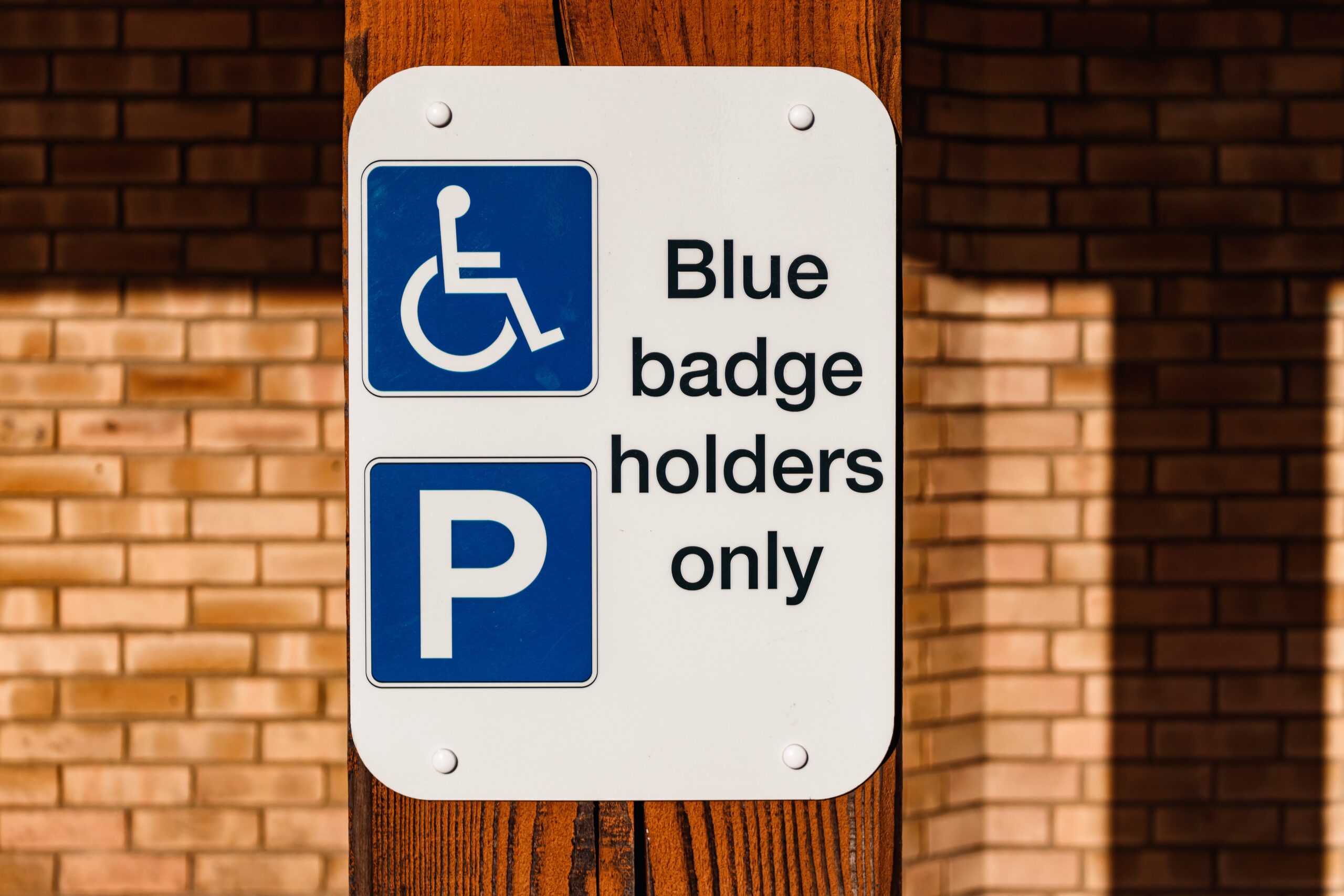 'Blue badge holders only' sign