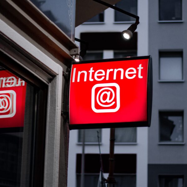 Internet cafe sign