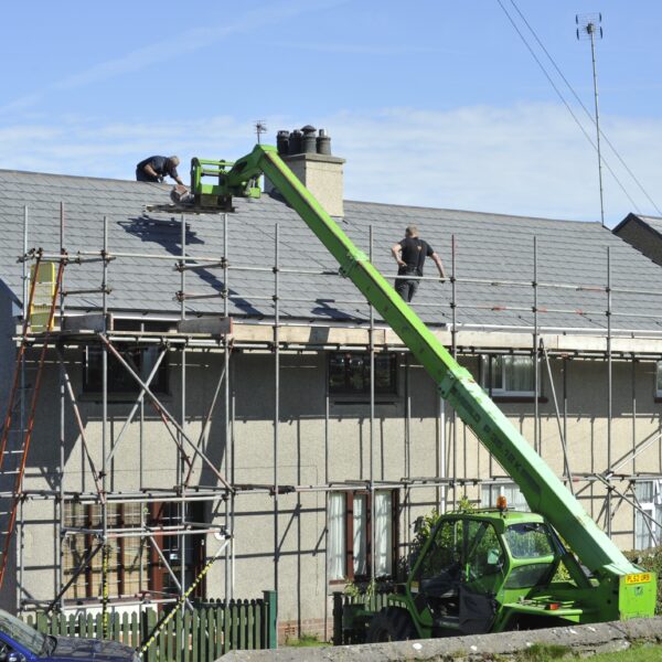 Men working on a roof