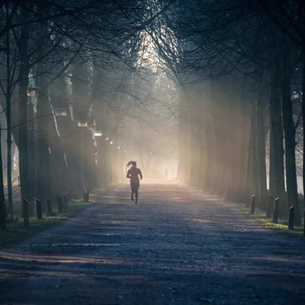 Person running in Leipzig, Germany
