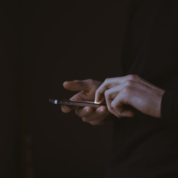 Person holding a smartphone