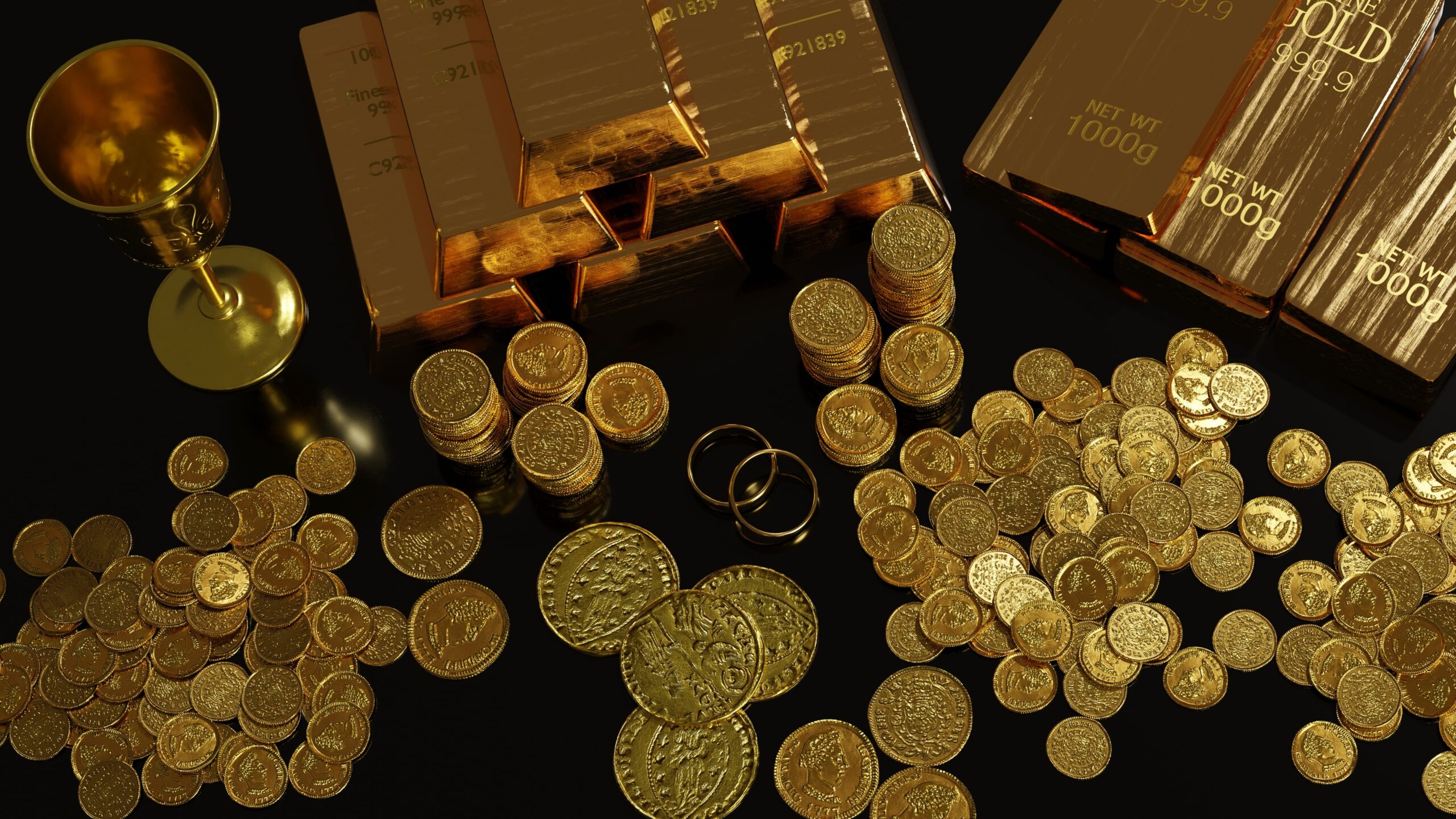 Gold on a table